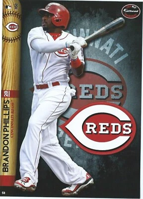 BRANDON PHILLIPS FATHEAD TRADEABLES CINCINNATI REDS REMOVABLE STICKER 2014 #58 - Image 1 of 4