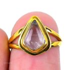 Natural Rose Quartz Gemstone Statement Ring Size 6 925 Sterling Silver For Women