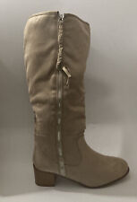 Brinley Co Womens Sanora Knee High Boots Stone Suede Size 8.5 M