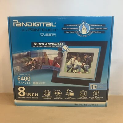 PANDIGITAL WITH PANTOUCH CLEAR 8 INCH DIGITAL PHOTO FRAME.  1GB, 6400 IMAGES 4:3 - Image 1 of 4