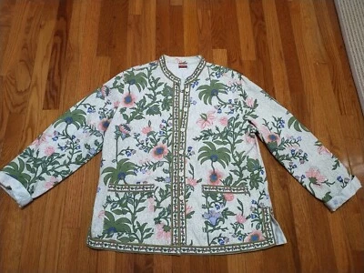 Camisa Chaqueta Tudor Court By Haband Nueva Sin Etiquetas 100% Algodón Floral Kimono Inspirada en Asia Foto 1 de 4
