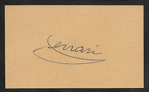 Autógrafo Enzo Ferrari reimpreso en tarjeta original genuina década de 1920 3X5  - Imagen 1 de 1