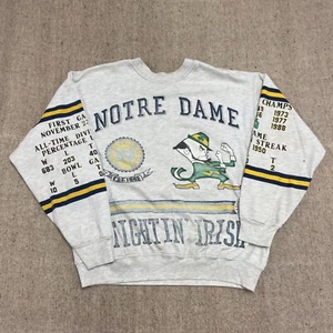 Sudadera De Colección Notre Dame Para Hombre Grande Gris Años 90 Lucha Fútbol Irlandés NCAA - Imagen 1 de 14