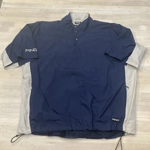 Ping Collection Windbreaker Jacket Men's XL 1/4 Button Golf Blue Short Sleeve - Picture 1 of 7
