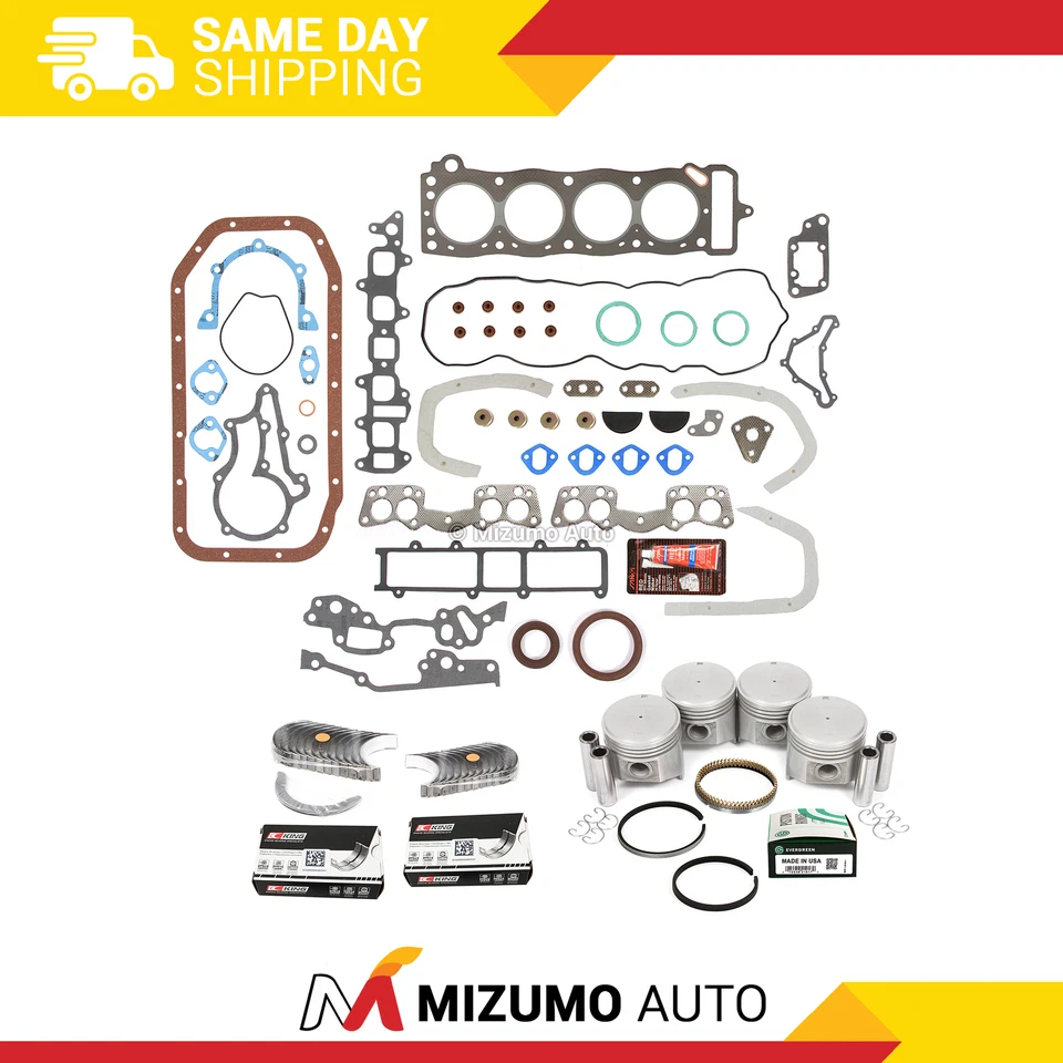 Full Gasket Set Pistons Bearings Fit 75-80 Toyota Celica Corona Pickup 2.2L 20R - Image 1 of 4