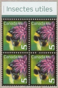 BEE, NORTHERN BUMBLEBEE = BL of 4 with FRENCH INSCRIPTION Canada 2007 #2236 MNH - Picture 1 of 1
