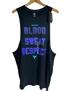 Under Armour Tank Top Men M BSR Graphic Black Sleeveless Tee Athletic Activewear - Picture 1 of 10