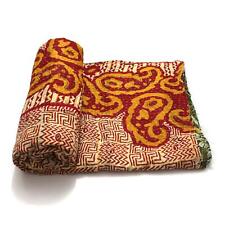 Vintage Kantha Quilt Indian Handmade Cotton Bedspread Organic Throw Bedding