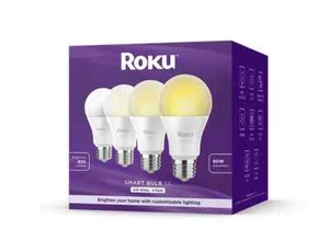 BRAND NEW Roku Smart Home Smart Bulb SE  4-Pack 60 Watts A19 WHITE, 800 LUMENS - Picture 1 of 5