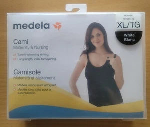 Medela Cami Maternity & Nursing Tank White Size XL Tummy Slimming Long Length - Picture 1 of 3