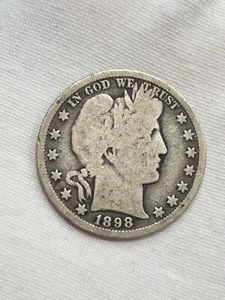 1898-O 50C Barber Half Silver Dollar New Orleans Fifty Cents KEY DATE!!! - Picture 1 of 2