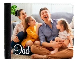 Personalised Gent's Photo Wallet add your Picture & Message Fathers Day Gift - Picture 1 of 2