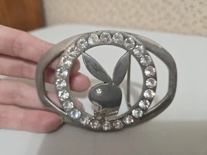 Silve Playboy Bunny Gürtelschnalle Faux Edelsteine - Bild 1 von 2