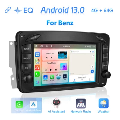 4+64GB Android 13 Carplay Autoradio Für Mercedes Benz C/CLK/G Klasse W203 W209 - Bild 1 von 4