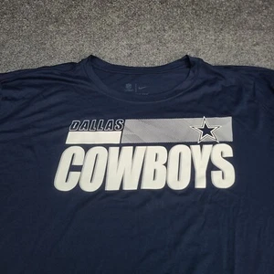 Dallas Cowboys Shirt Mens 4XL XXXXL Navy Blue White Long Sleeve Nike NFL Dri Fit - Picture 1 of 14