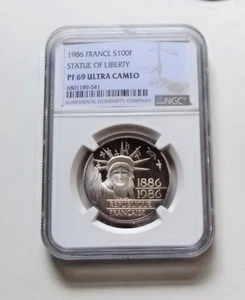 1986 France 100 Francs - Graded NGC PF 69 ULTRA CAMEO KM# 950a - Picture 1 of 4