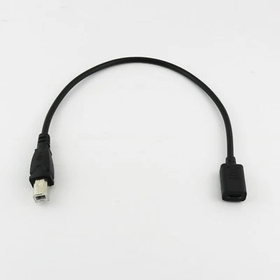USB 3.1 Type C Female to USB 2.0 B Male Printer Scanner Data Connector Cable 1ft - Image 1 of 4