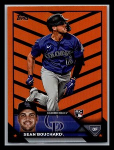 2023 Topps Update Sean Bouchard US216 Rookie RC Orange Black Foil Parallel