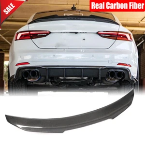 FOR 2017-2023 Audi B9 A5 S5 RS5 Coupe Real Carbon Fiber Rear Trunk Spoiler Wing - Foto 1 di 12