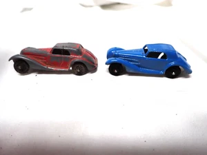 Vintage 1939 Mercedes Tootsie Toy Car Diecast Metal Blue is great - Red is ok - Picture 1 of 7