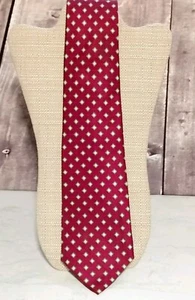 Park Avenue By Mayers Town Squire Men Neck Tie Red Geometric All Silk Preowned - Picture 1 of 9