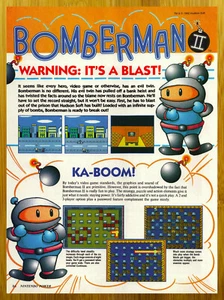 1992 Bomberman II NES Print Ad/Poster Original Authentic Video Game Promo Art - Picture 1 of 3