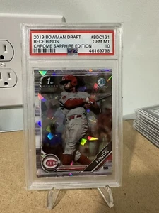 2019 Bowman Rece Hinds Draft Chrome 1st Sapphire BDC131 PSA 10 - Picture 1 of 2