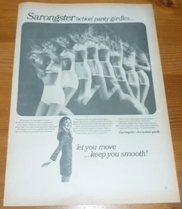 Fajas braguitas de acción Sarongster 1969 vintage grandes anuncios - Imagen 1 de 2