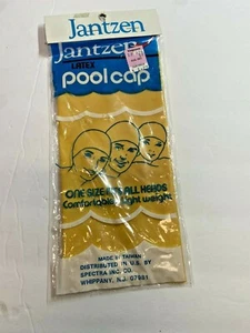 Neu alter Lagerbestand Vintage Jantzen Damen gelb Latex Schwimmbadkappe ungeöffnet Neu aus altem Lagerbestand - Bild 1 von 3