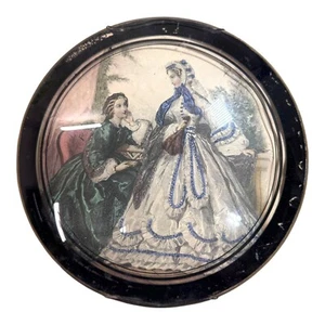 Vintage Peter Watson Studio Handmade Victorian Bubble Glass Courting Couple 8" - Picture 1 of 5