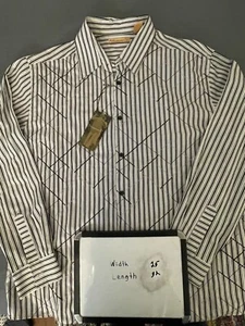 NWT The Havanera Co Long Sleeve White/Black Stripes Button Shirt XL - Picture 1 of 12