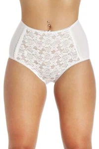 Camille Women's Full Briefs Lace Front Comfort Ladies Cotton Knickers 3 Pack Set - Picture 1 of 8