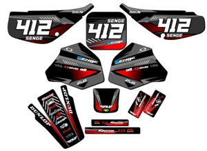 1985-2000 XR 100 SURGE Black Senge Graphics Kit Compatible with Honda - Picture 1 of 10