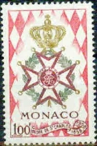 MONACO – 1958 – ST.CHARLES ORDER CENTENARY  -VF** - Picture 1 of 1