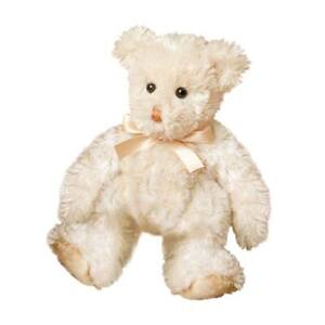 Plush CREAM FUZZY BEAR Teddy Stuffed Animal - by Douglas Cuddle Toys - #12701