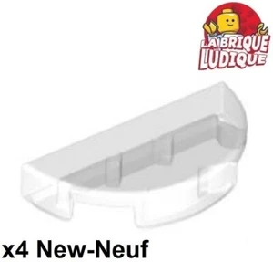 Lego 4x Tile Round half rond lisse demi cercle 1x2 transparent/trans clear 1748 - Picture 1 of 1