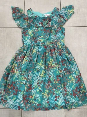 Vestido Bloome De Jeune Fille Aqua Floral Niñas Volantes Talla 12 Nuevo Sin Etiquetas Foto 1 de 4