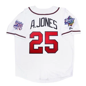 Andruw Jones Atlanta Braves 1999 World Series Home White Jersey Men's (S-3XL) - Picture 1 of 7