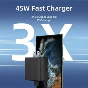 45W PD Power Head Adapter Type-C Charger Fast Charging Wall Charger for Samsung - Picture 1 of 8