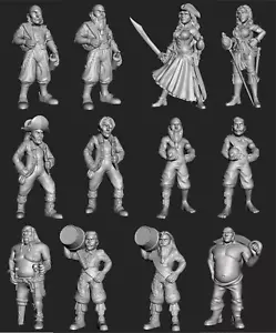 Pirates D&D Depths of Savage Atoll EC3D 28mm 32mm - Picture 1 of 15
