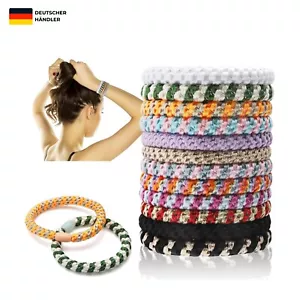 12 Stück Kknekki Haargummi Damen, Mehrfarbigen Dicke Haargummis Mädchen, Scrunch - Bild 1 von 10