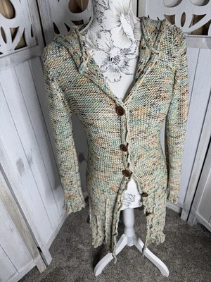 BCBG MaxAzria Duster Long Cardigan Sweater Chunky Knit Button Y2K Large - Image 1 of 4