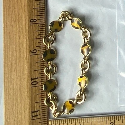 Brazalete de eslabones ovalados de carey tono dorado para mujer Foto 1 de 2