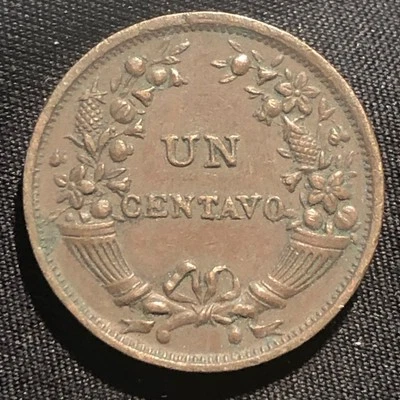 1936 Peru Un Centavo Radiant Sun Coin - XF (Extra Fine) condition - Image 1 of 4