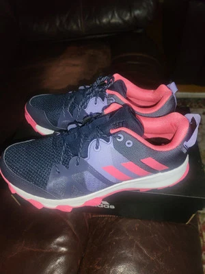 Adidas Kanadia 8.1 K Negro Púrpura Rosa Trail Running Zapatos 6 Jog Ortholite Ortho Foto 1 de 4