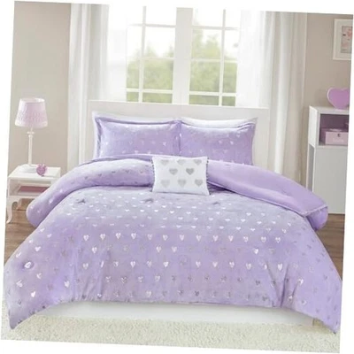 Mi Zone Rosalie Comforter Set for Girls, Ultra-Soft Full/Queen Purple/Silver - Image 1 of 4