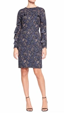 BANANA REPUBLIC WOMEN’S FLORAL PRINT RUFFLE SHIFT DRESS SIZE 14 - Image 1 of 4