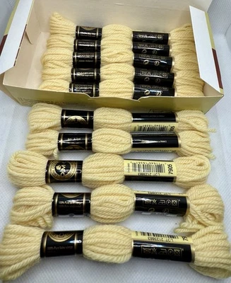 DMC Laine Colbert Yarn Yellow Tapestry Wool Needlepoint Pullskein Lot 10 In Box - Image 1 of 4