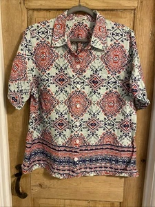 Coldwater Creek Linen Button Shirt Blouse Paisley Size XL - Picture 1 of 8