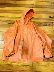 Carhartt Orange Large Men's Belfast Waterproof PVC Rain Coat - Picture 1 of 7